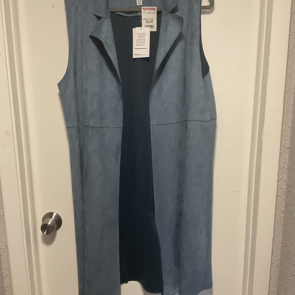 Magaschoni Soft Blue Sleeveless Jacket - Picture 4 of 4